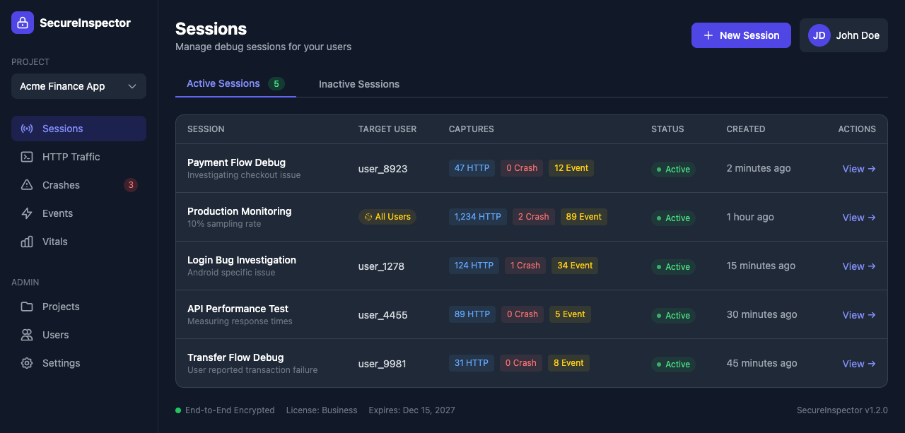 SecureInspector Dashboard